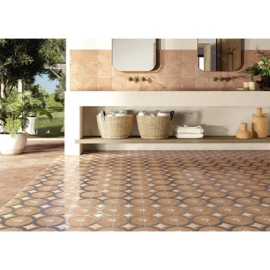 narancssarga mintas mediterran padloburkolat klasszikus konyhai csempe rusztikus vintage dekor falburkolat selyemfenyu 20x20cm balaton nyaralo felujitas lameridiana csempek.jpg
